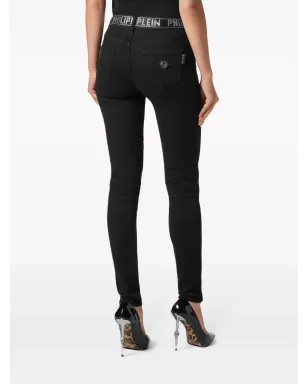 PHILIPP PLEIN Strass ストレッチデニム レギンス - ブラック - サムネイル4
