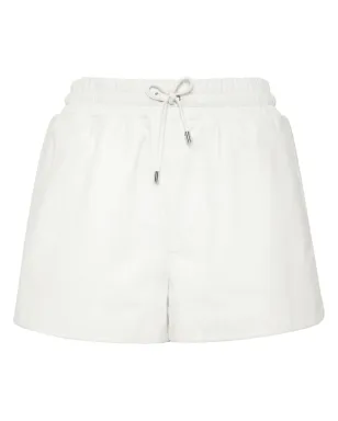 Philipp Plein ロゴプレート レザーショーツ - ホワイト - サムネイル1