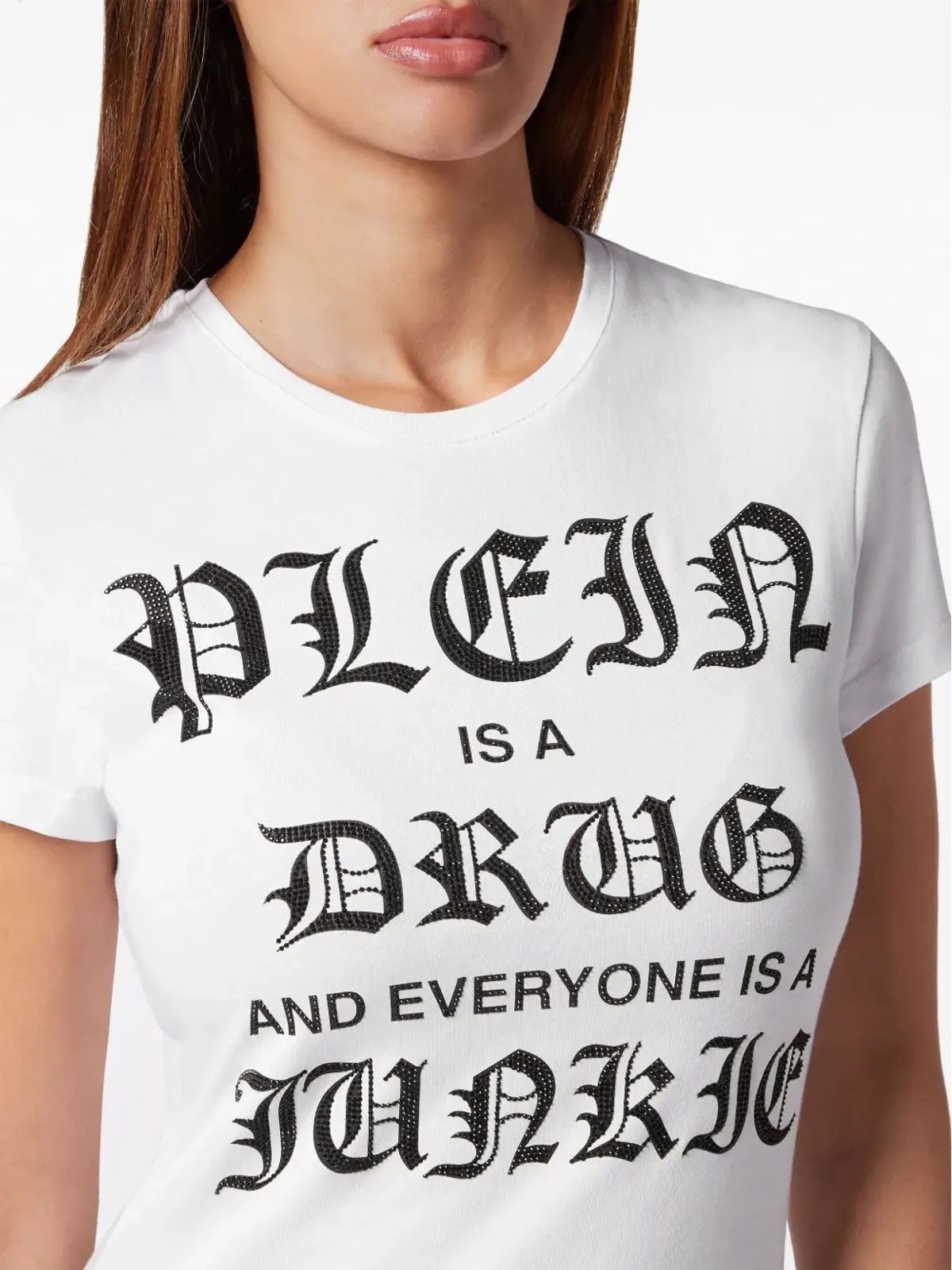 Philipp Plein セクシーなピュアコットンTシャツ ホワイト - 画像5