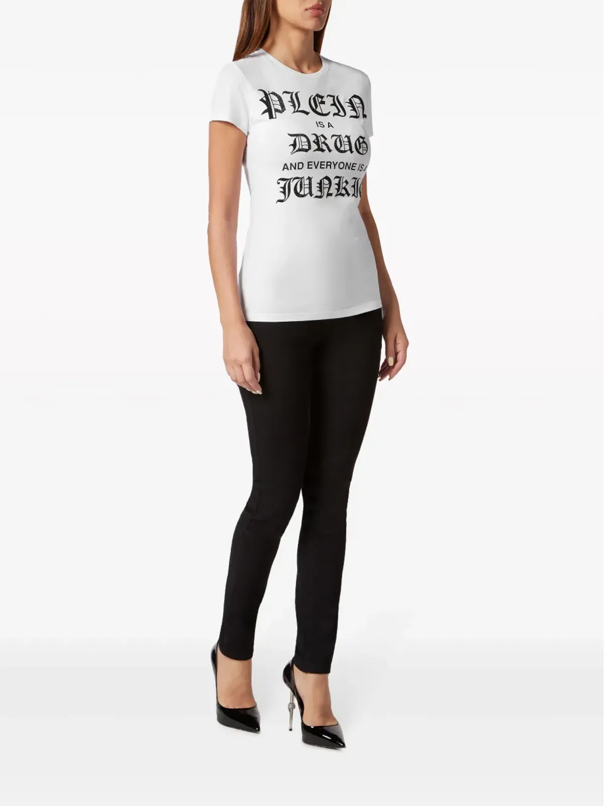 Philipp Plein セクシーなピュアコットンTシャツ ホワイト - 画像2