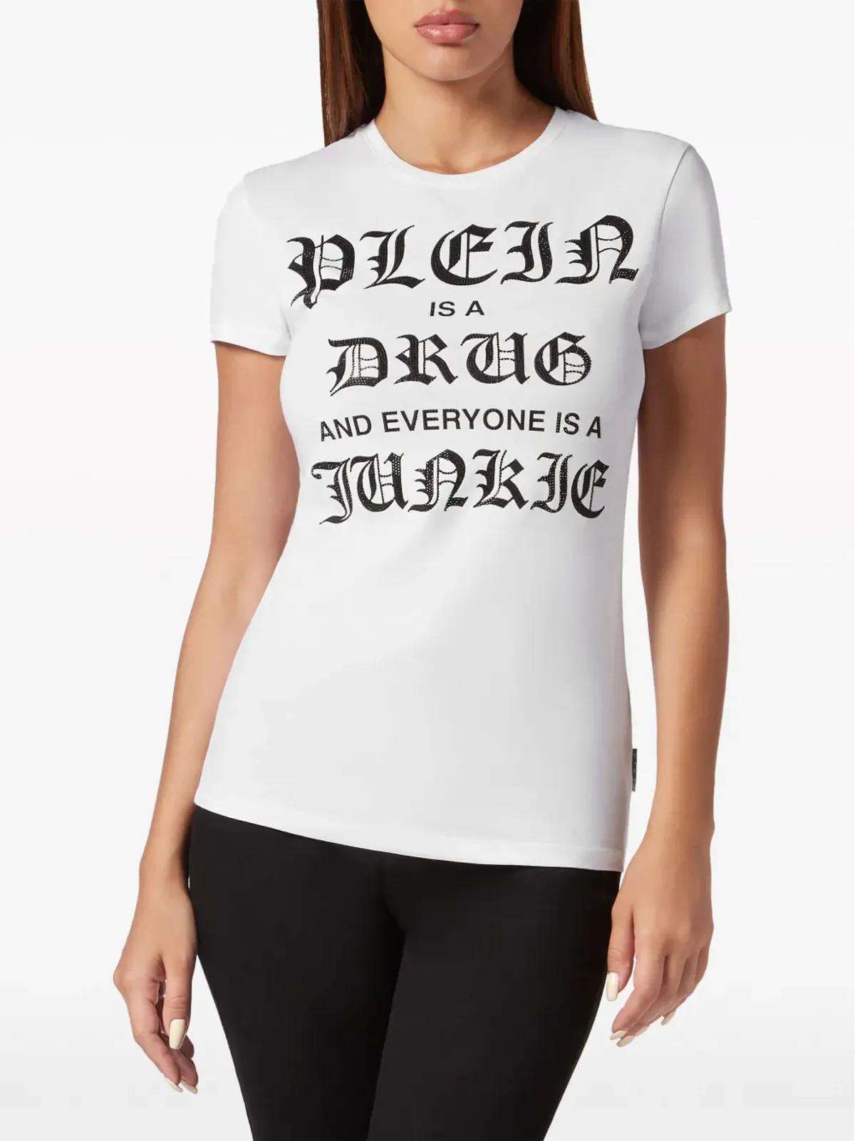 Philipp Plein セクシーなピュアコットンTシャツ ホワイト - 画像3