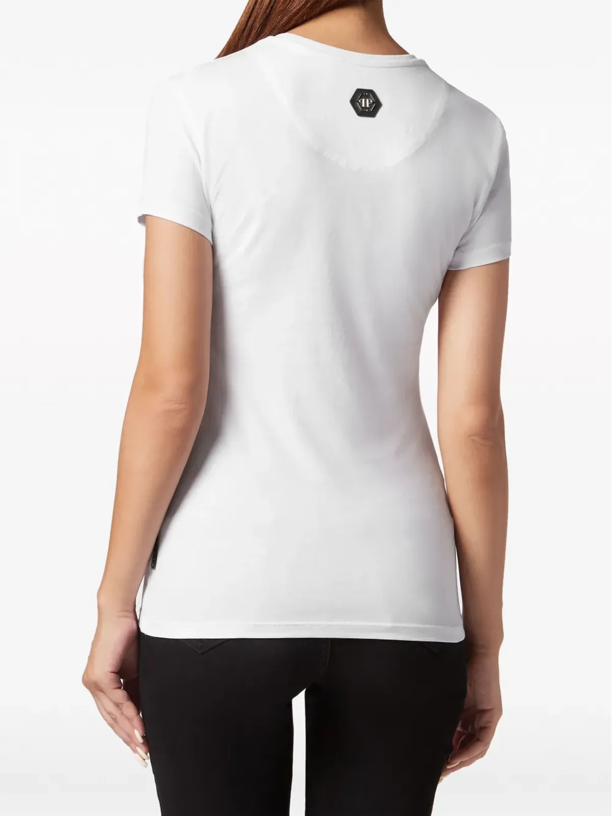 Philipp Plein セクシーなピュアコットンTシャツ ホワイト - 画像4