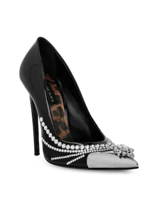 Philipp Plein 105mm クリスタル装飾 パテントレザー パンプス ブラック - サムネイル2