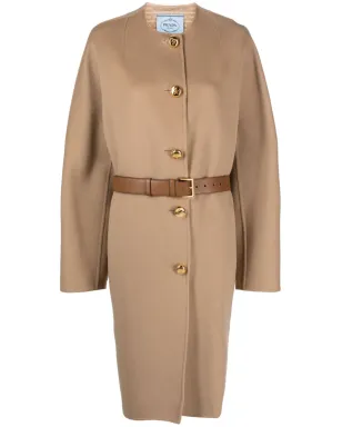 Prada シングルブレスト ベルト付き コート - サムネイル1