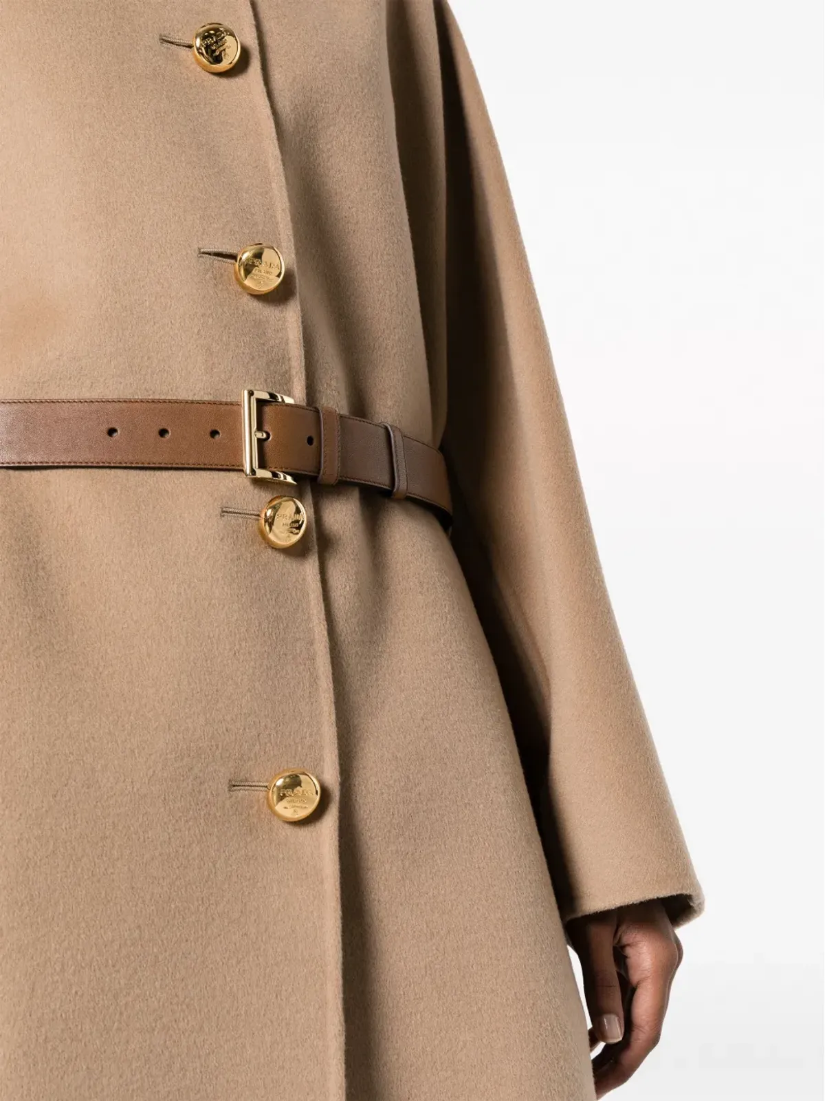 Prada シングルブレスト ベルト付き コート - 画像5