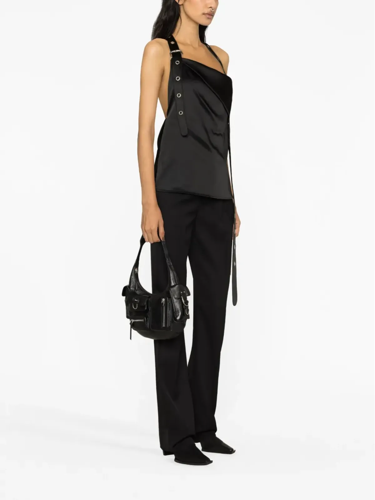 Off-White アイレット装飾ホルターネックトップ - 画像3