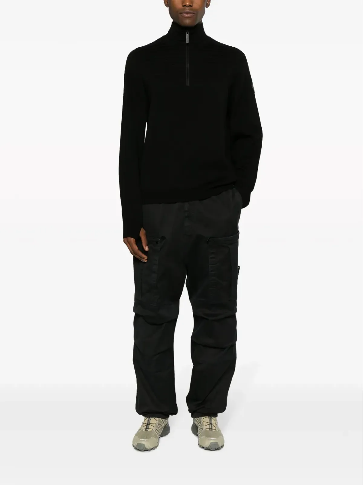 Stone Island コンパスパッチ コットン カーゴパンツ - ブラック - 画像2
