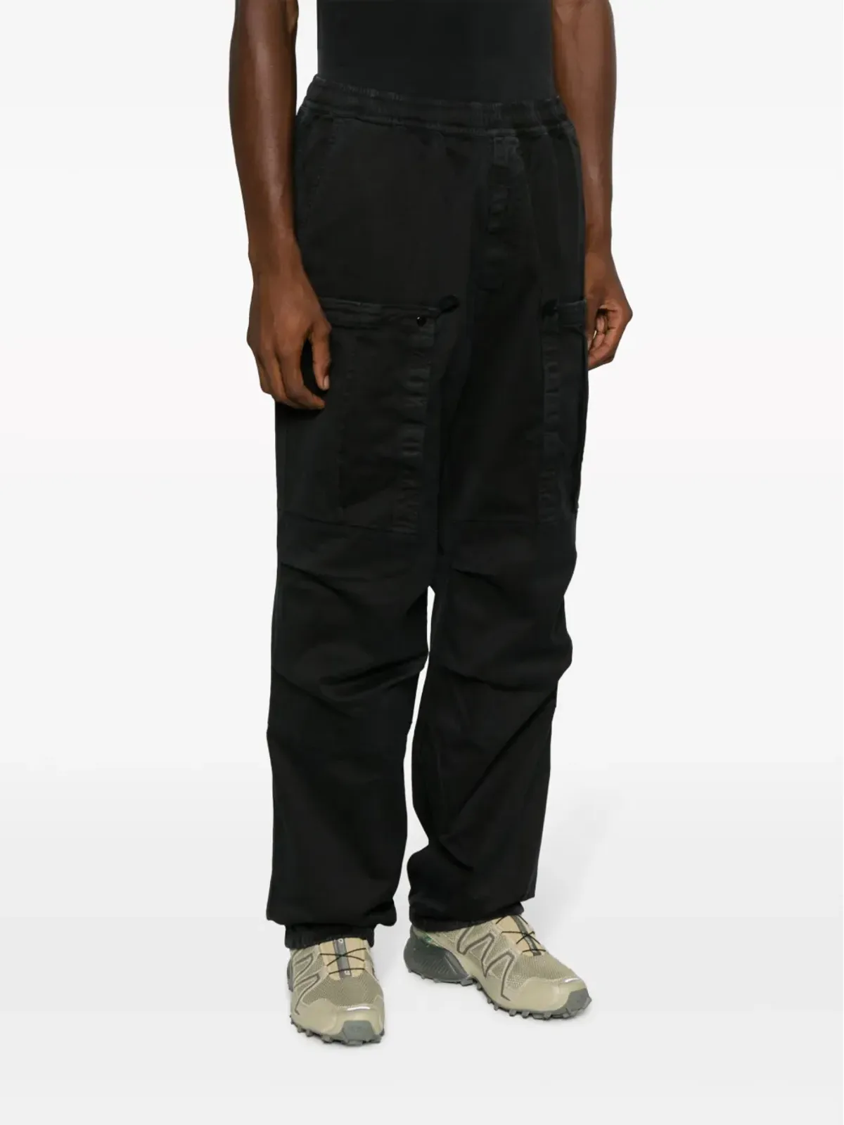 Stone Island コンパスパッチ コットン カーゴパンツ - ブラック - 画像3