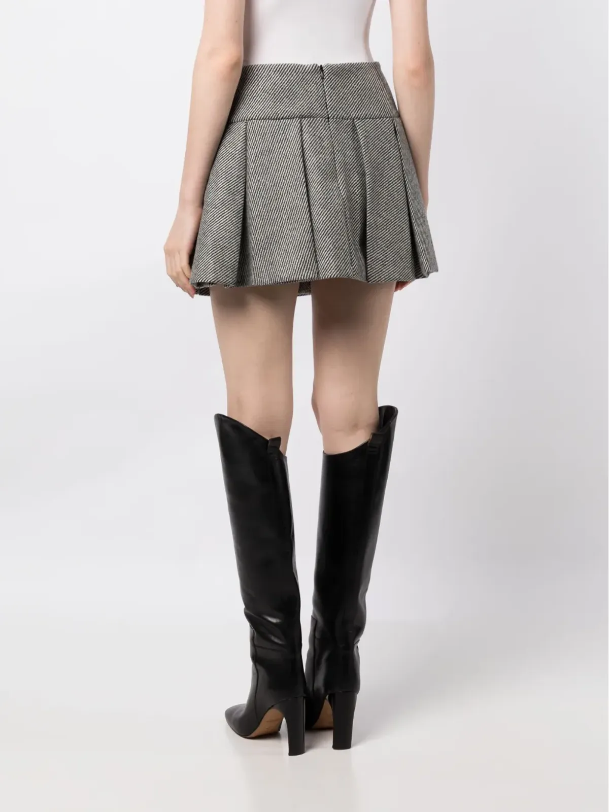 Patou プリーツ バージンウール ミニスカート - ブラック - 画像4