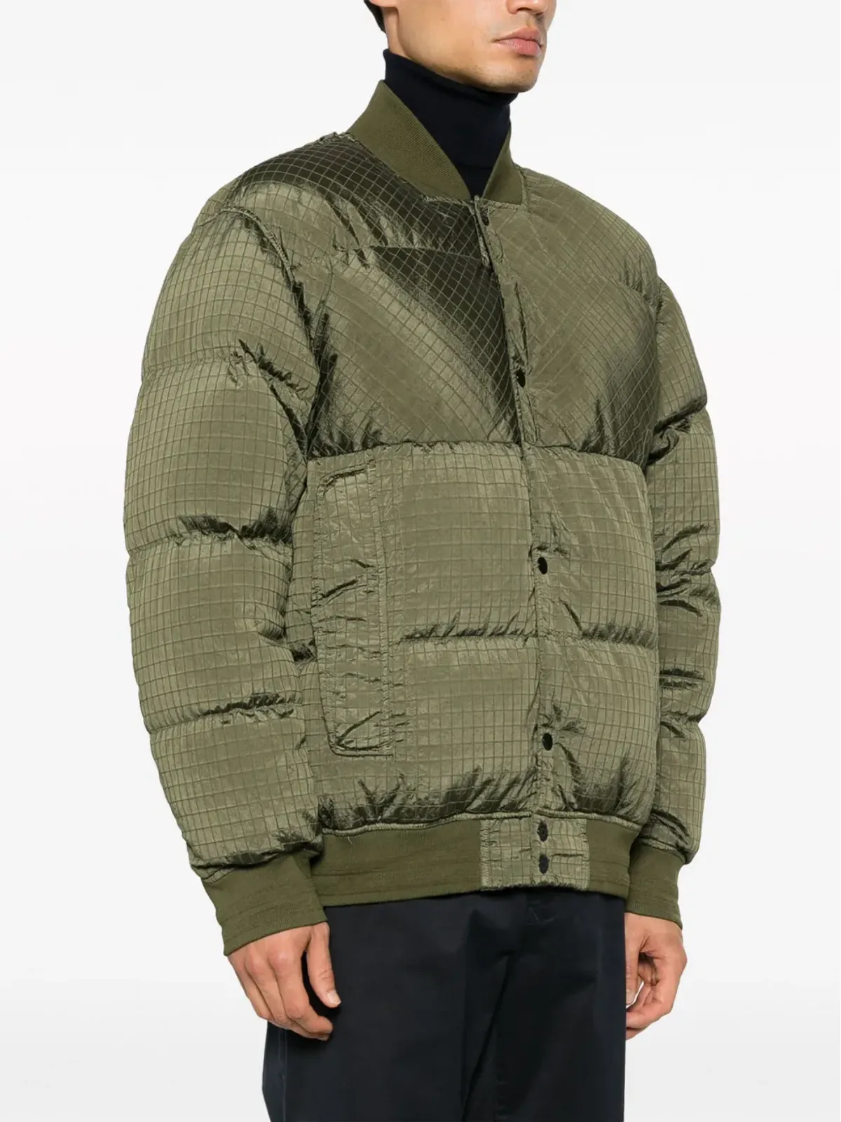 Stone Island コンパスモチーフ ダウンジャケット グリーン - 画像3