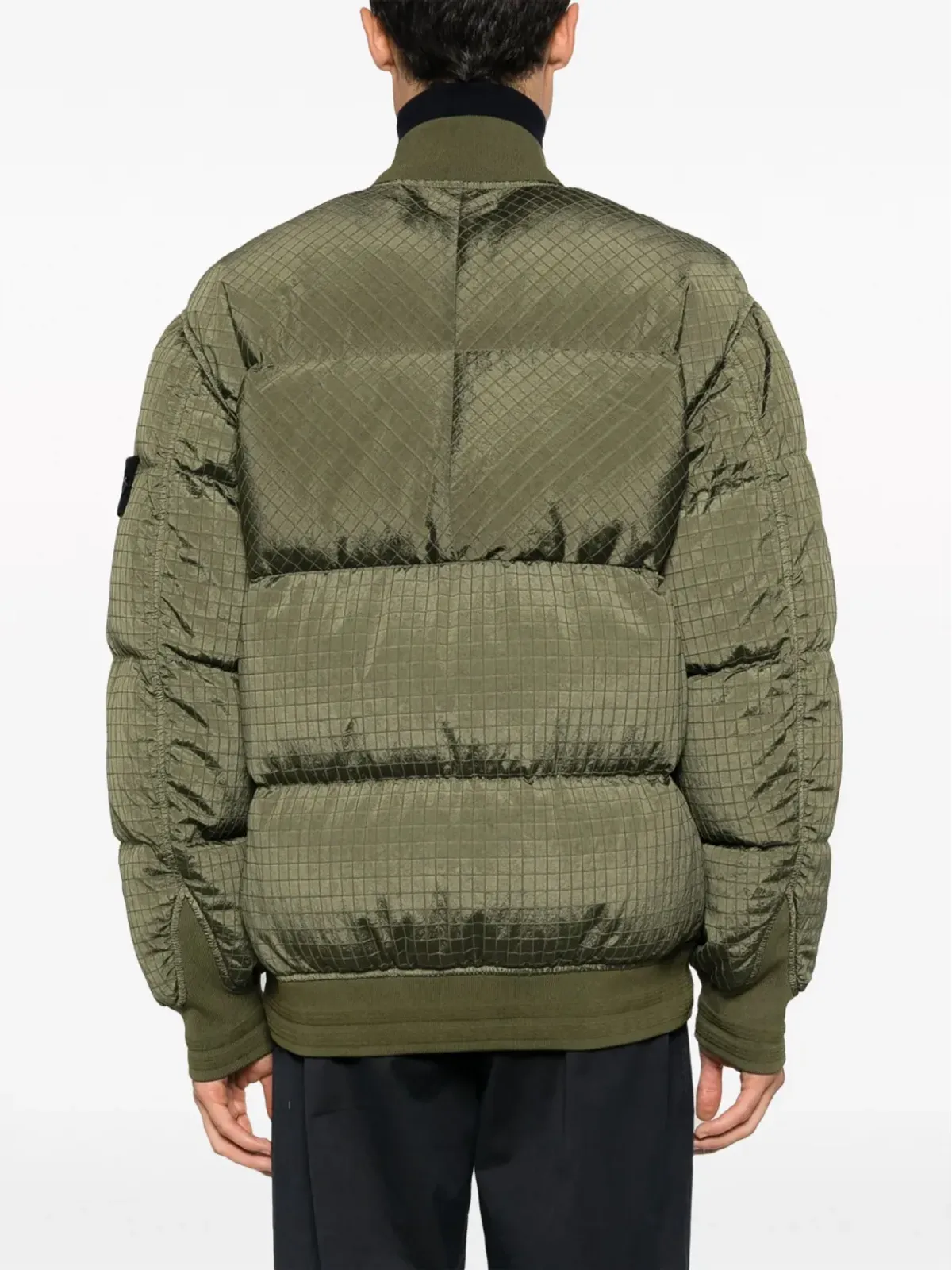 Stone Island コンパスモチーフ ダウンジャケット グリーン - 画像4