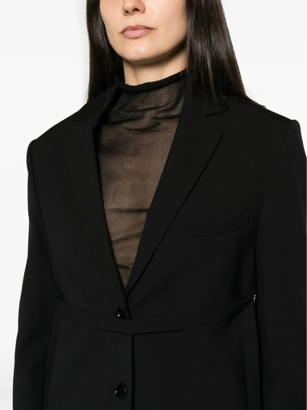Courrèges ストラップ付きシングルブレストブレザー - ブラック - 画像5