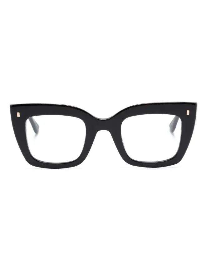 DSQUARED2 EYEWEAR DSQUARED2 EYEWEAR 光沢の蝶形フレーム眼鏡 - ブラックの商品画像