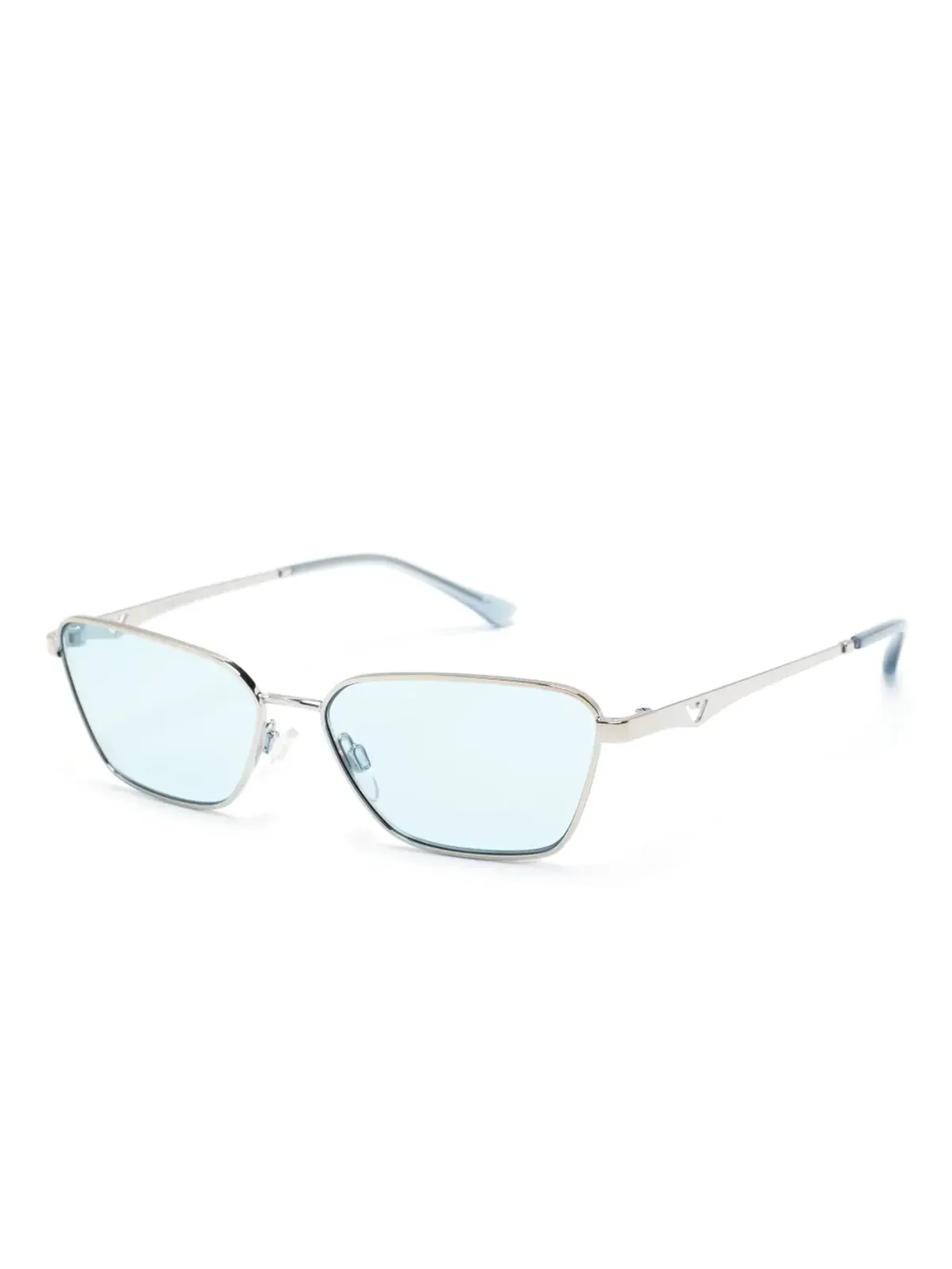 Emporio Armani ロゴ刻印 スクエアフレーム サングラス - シルバー - 画像2