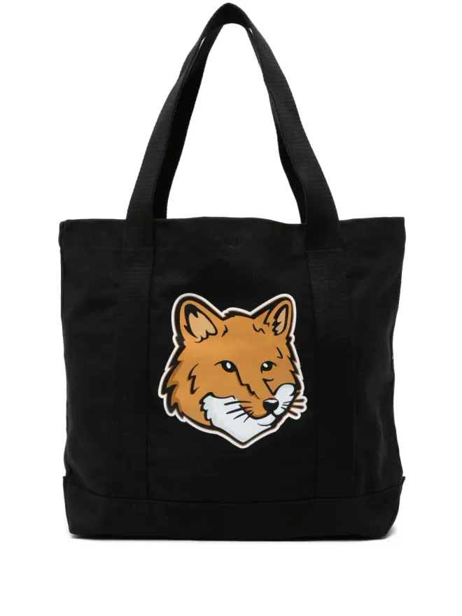 Maison Kitsuné Maison Kitsuné フォックスプリント トートバッグ ブラックの商品画像
