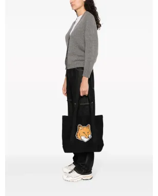Maison Kitsuné フォックスプリント トートバッグ ブラック - サムネイル2