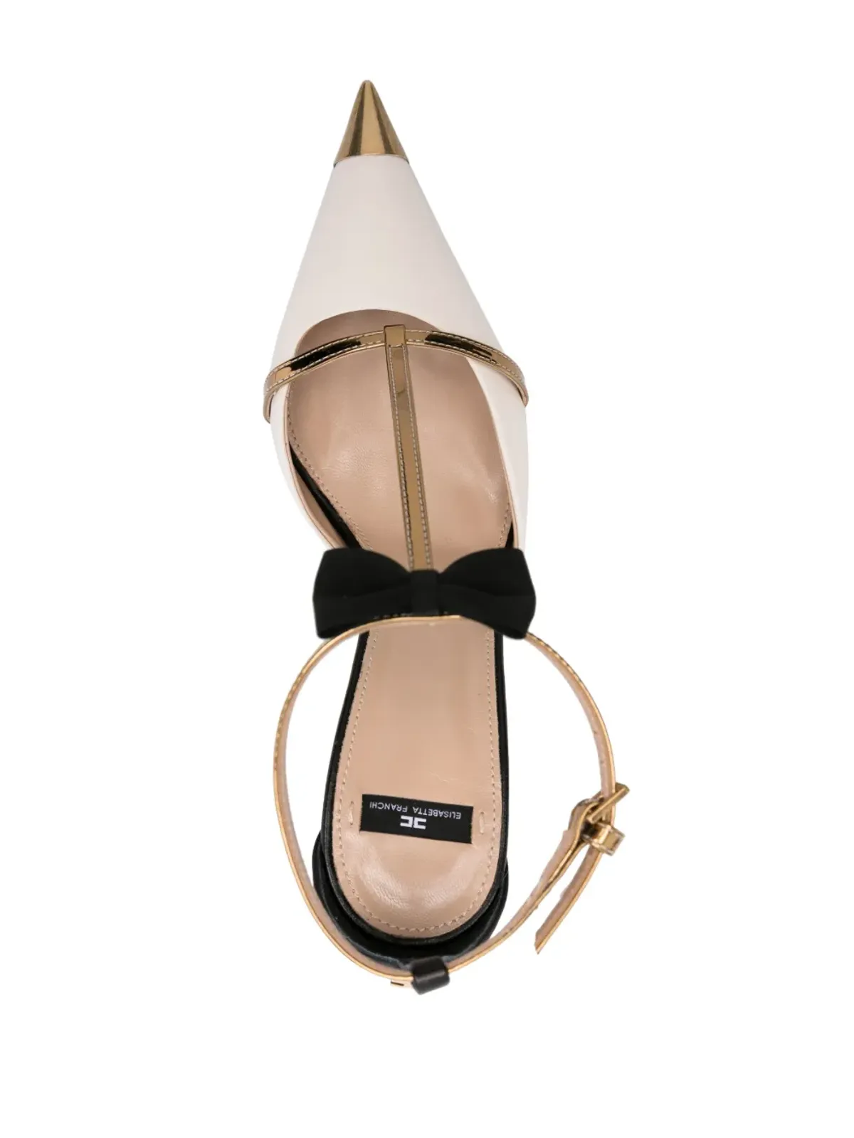 Elisabetta Franchi 105mm リボンディテール レザーポンプ - ニュートラルカラー - 画像4