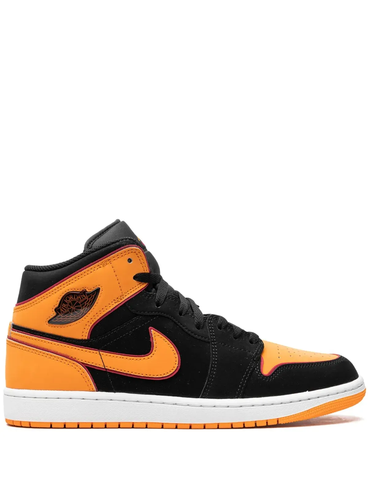 Jordan エアジョーダン 1 ミッド ブラック×オレンジ スニーカー - 画像1