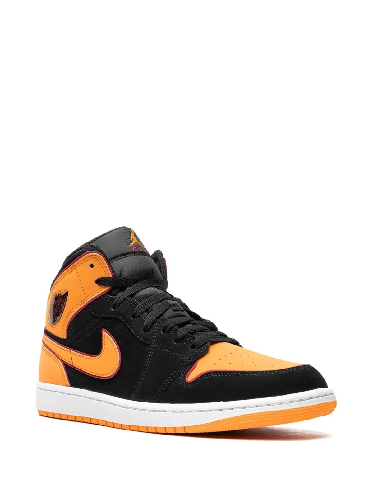 Jordan エアジョーダン 1 ミッド ブラック×オレンジ スニーカー - 画像2