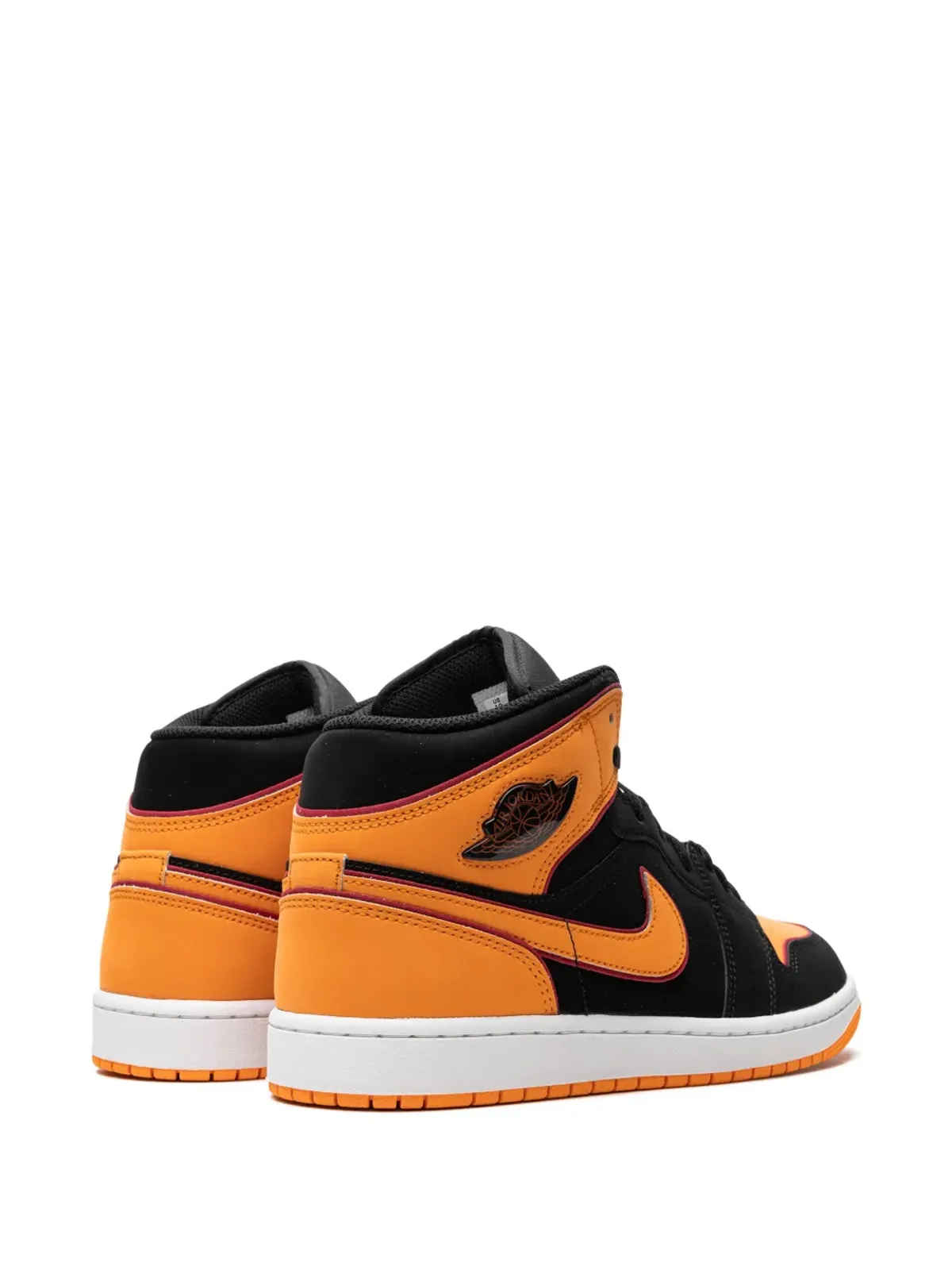 Jordan エアジョーダン 1 ミッド ブラック×オレンジ スニーカー - 画像3