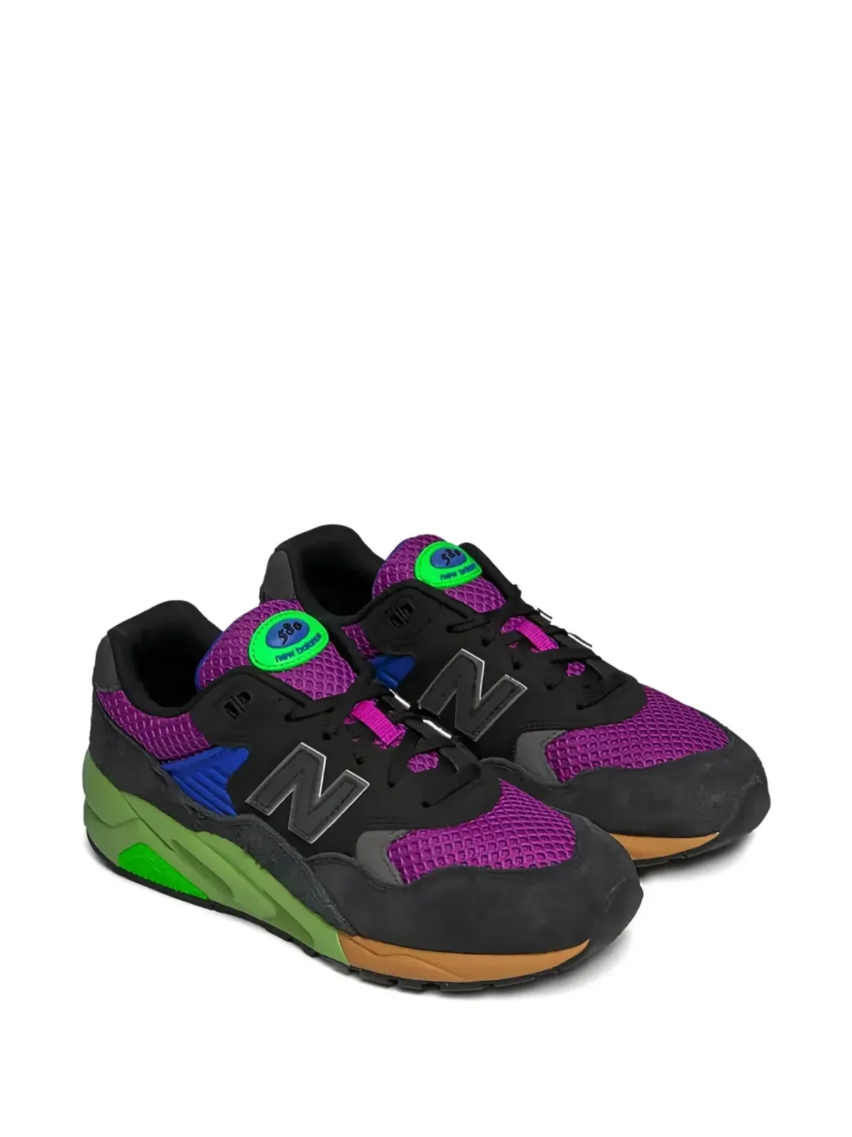 New Balance 580 ファントム/パープルパンチ/グリーン スニーカー - ブラック - 画像2