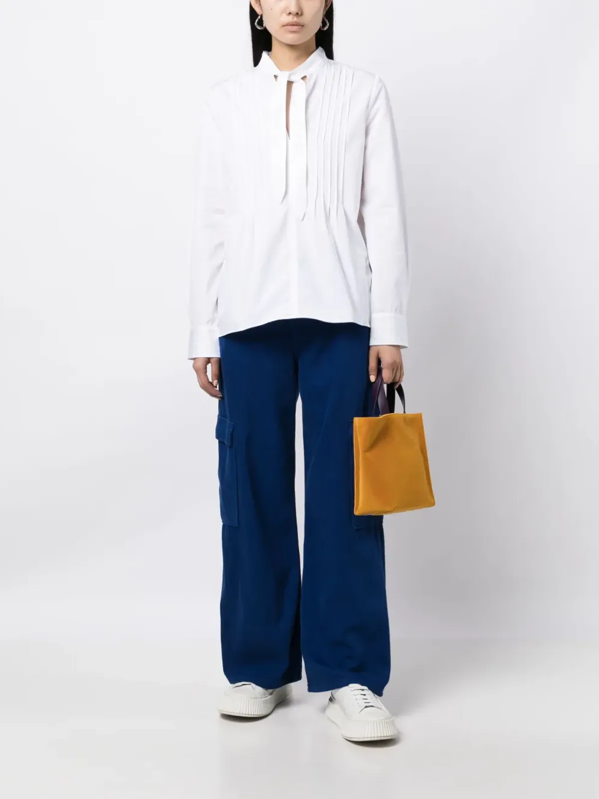 Maison Kitsuné ネックリボン付きコットンシャツ - 画像2