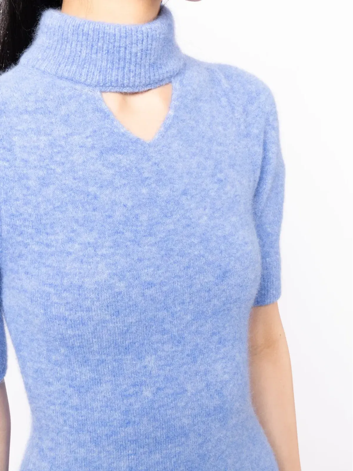 Patou カットアウトディテリング付き半袖ワンピース - ブルー - 画像5