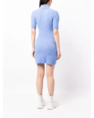 Patou カットアウトディテリング付き半袖ワンピース - ブルー - サムネイル4