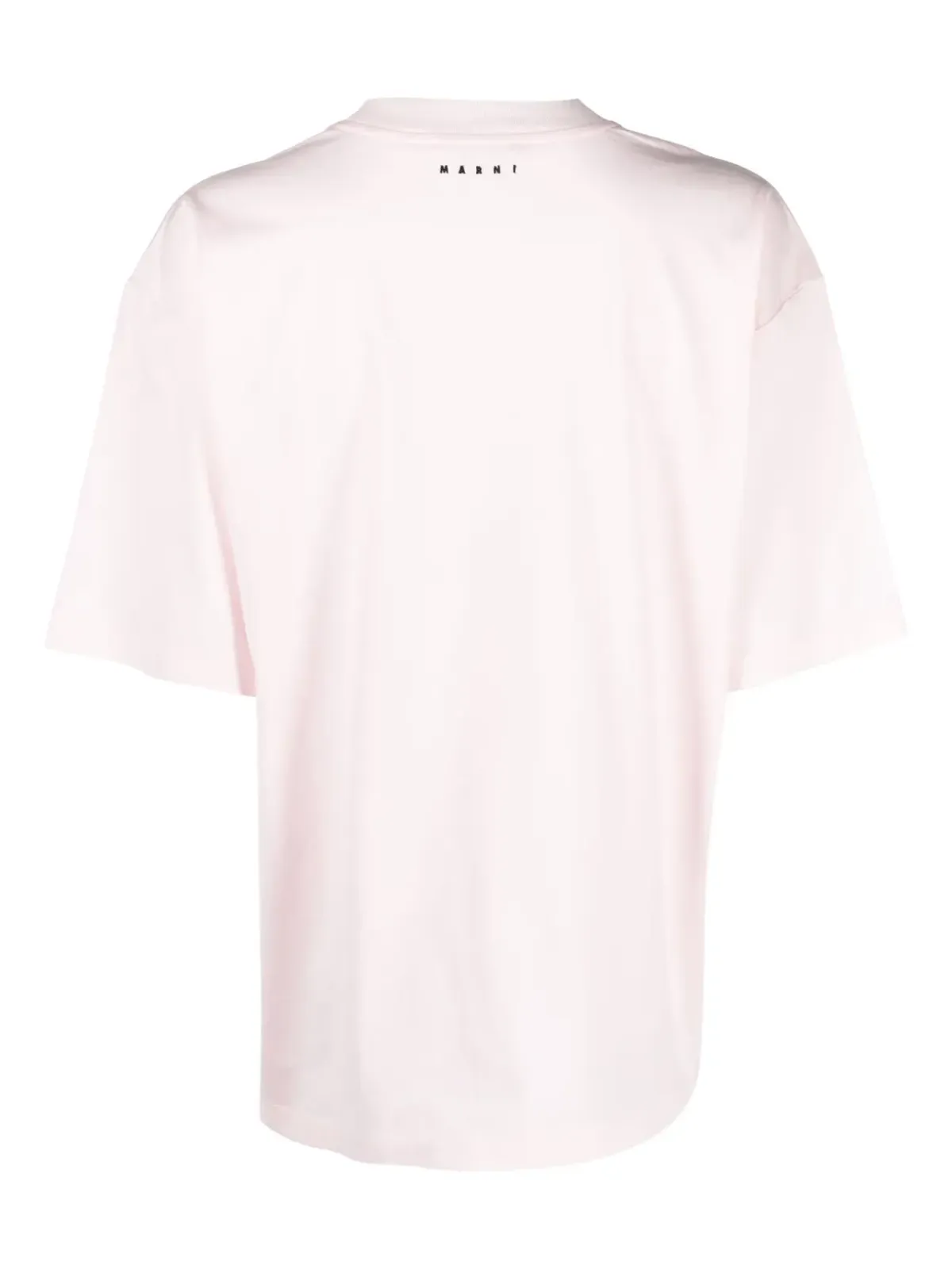 Marni スローガンプリント コットンTシャツ ピンク - 画像2