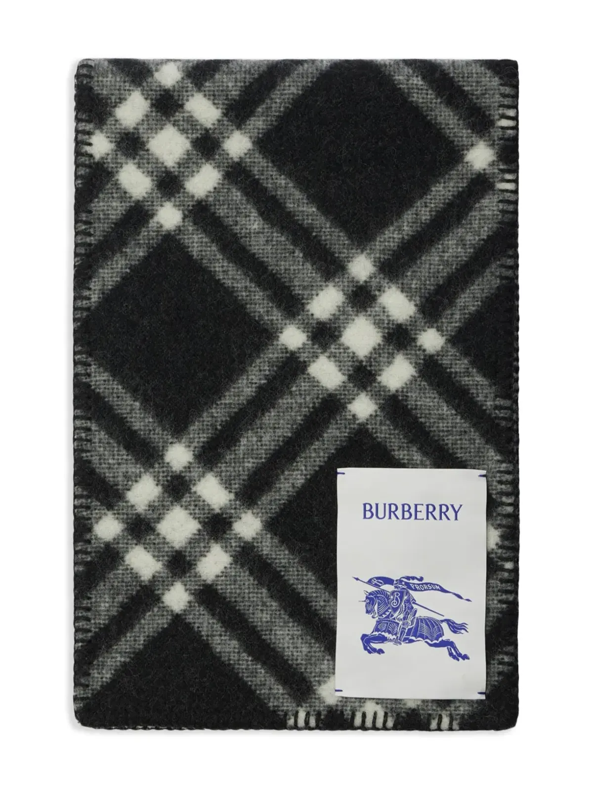 Burberry ビンテージチェック柄ウールスカーフ - ブラック - 画像2