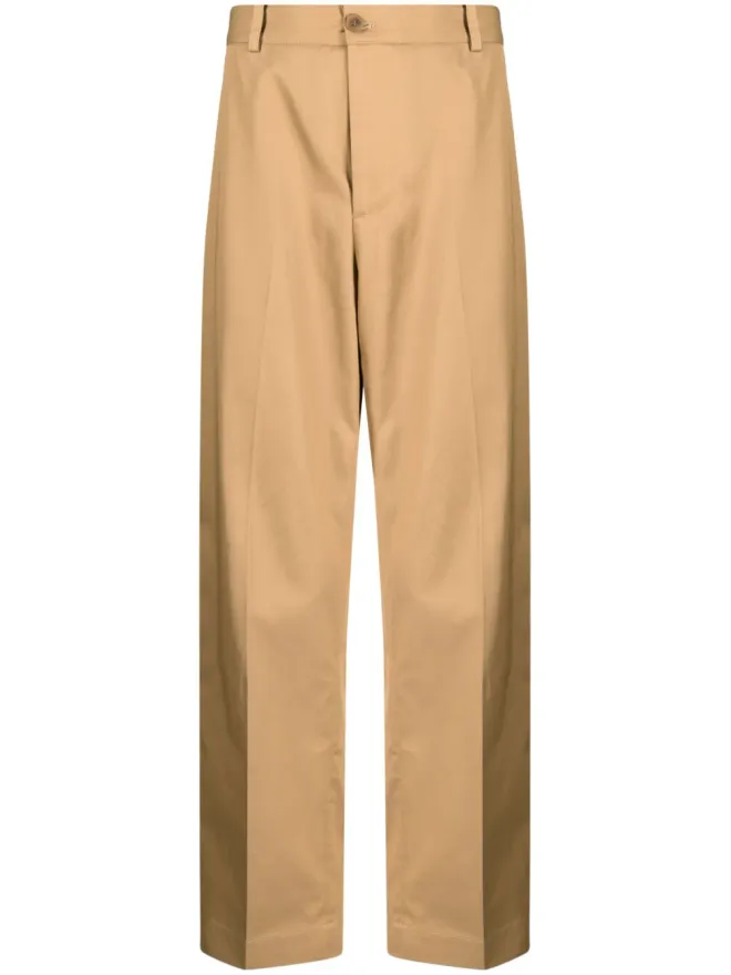 Maison Kitsuné Maison Kitsuné ミッドライズストレートパンツ コットン ブラウンの商品画像