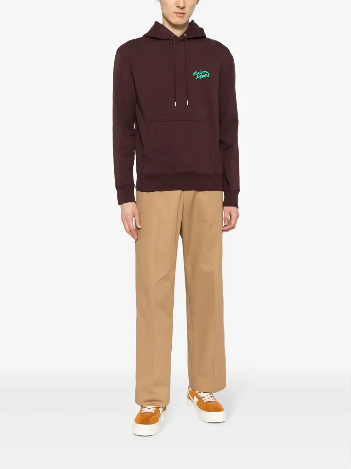Maison Kitsuné ミッドライズストレートパンツ コットン ブラウン - 画像2