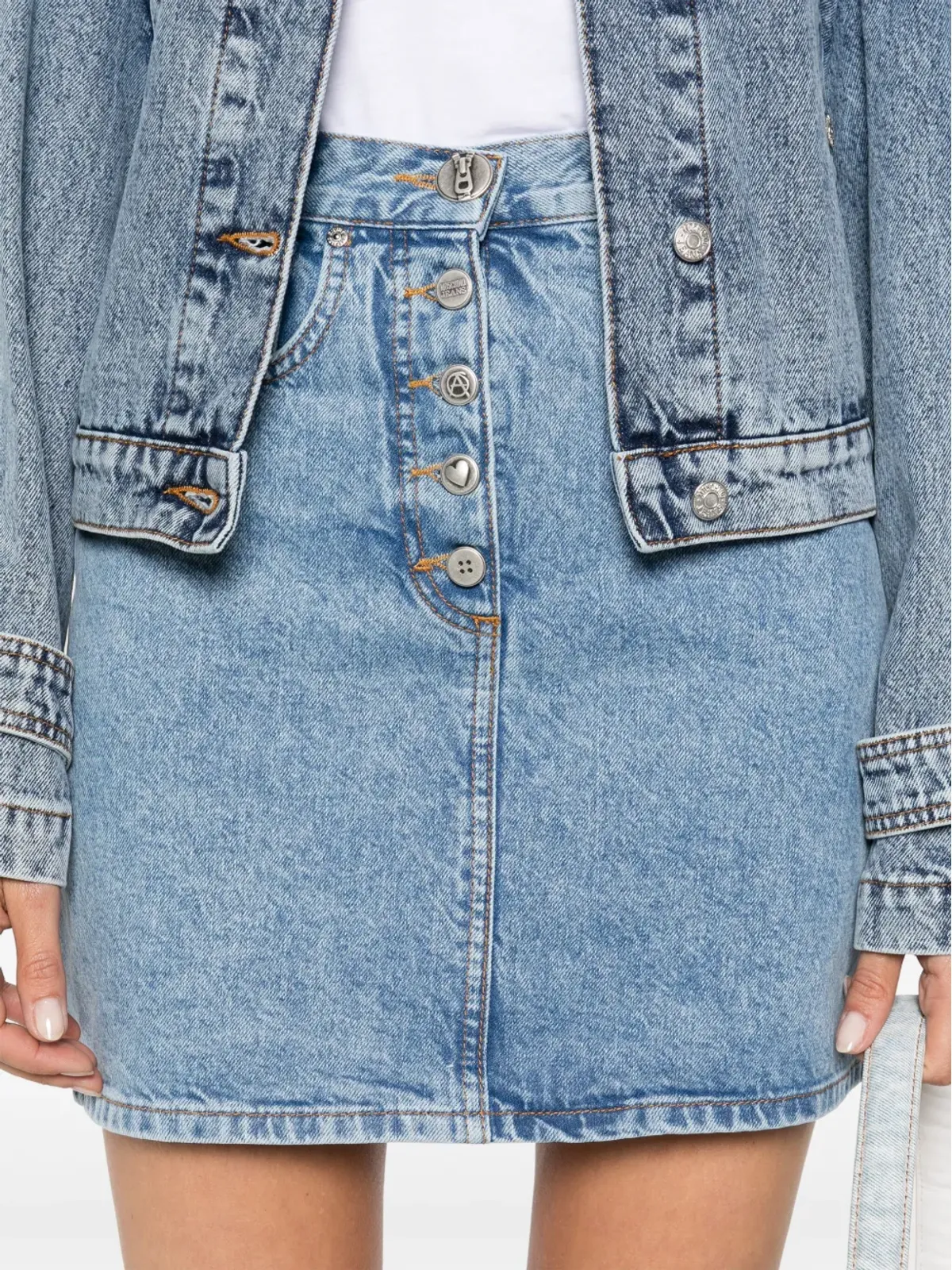 Moschino ロゴ刻印ボタン付きデニムスカート - 画像5