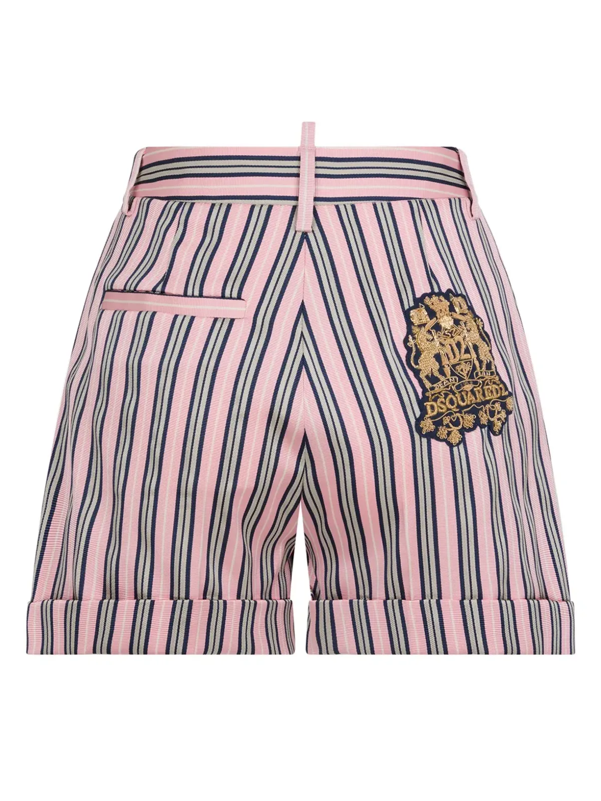 DSQUARED2 ロゴパッチストライプショーツ - ピンク - 画像2