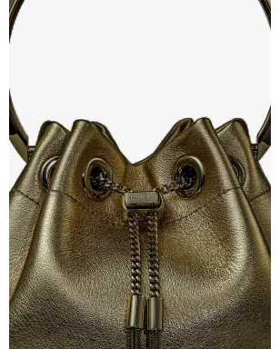 Jimmy Choo Bon Bon メタリック仕上げ バケットバッグ - ゴールド - サムネイル3