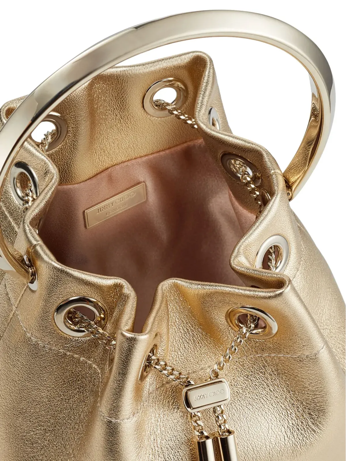 Jimmy Choo Bon Bon メタリック仕上げ バケットバッグ - ゴールド - 画像4