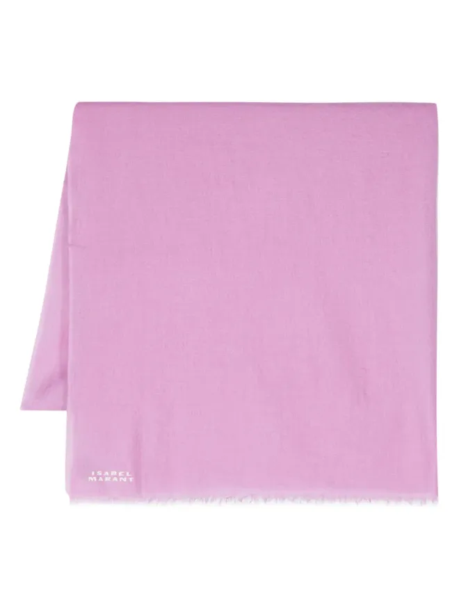 Isabel Marant ISABEL MARANT ロゴジャカード フリンジ付き スカーフ ピンクの商品画像