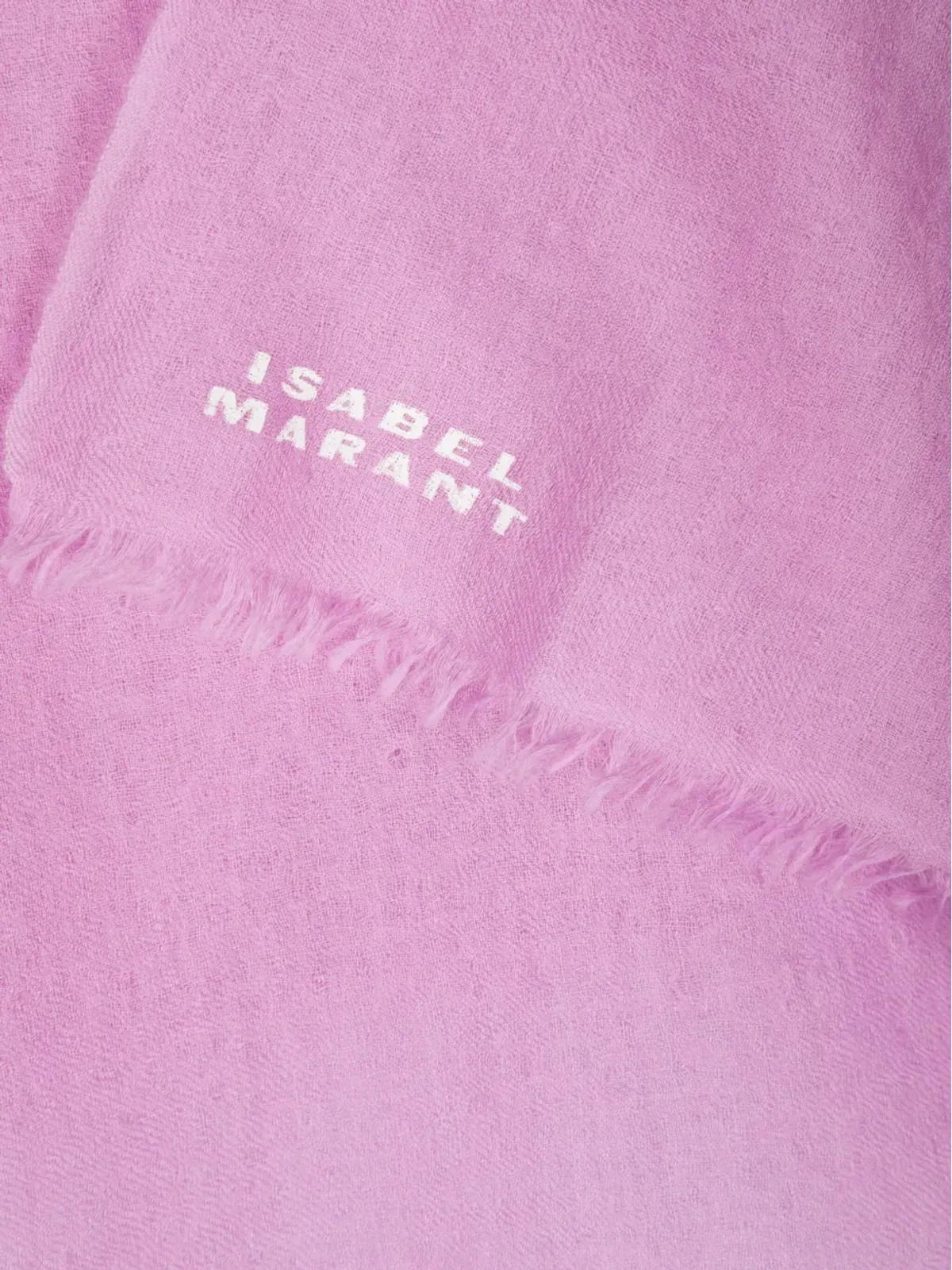 ISABEL MARANT ロゴジャカード フリンジ付き スカーフ ピンク - 画像3