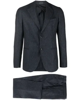 Emporio Armani 斑点入りのシングルブレストスーツ（ブルー） - サムネイル1