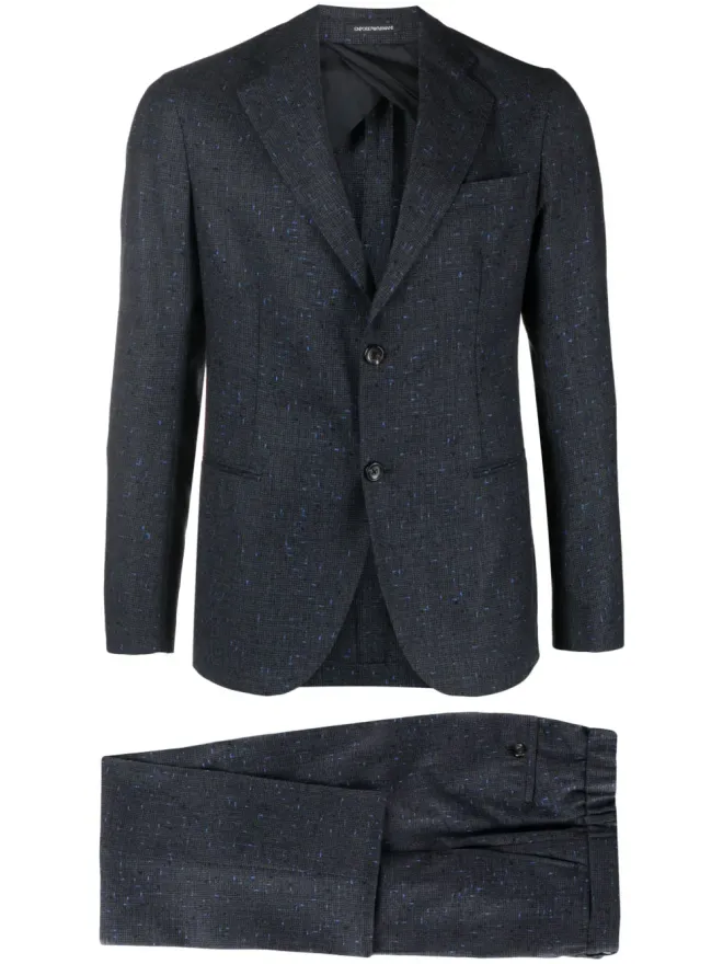 Emporio Armani Emporio Armani 斑点入りのシングルブレストスーツ（ブルー）の商品画像