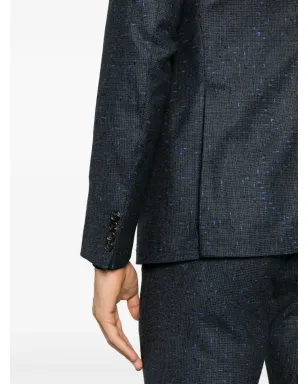 Emporio Armani 斑点入りのシングルブレストスーツ（ブルー） - サムネイル5