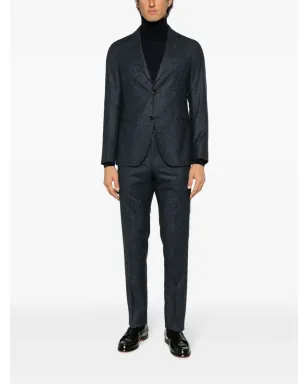 Emporio Armani 斑点入りのシングルブレストスーツ（ブルー） - サムネイル2