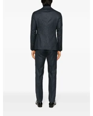 Emporio Armani 斑点入りのシングルブレストスーツ（ブルー） - サムネイル4
