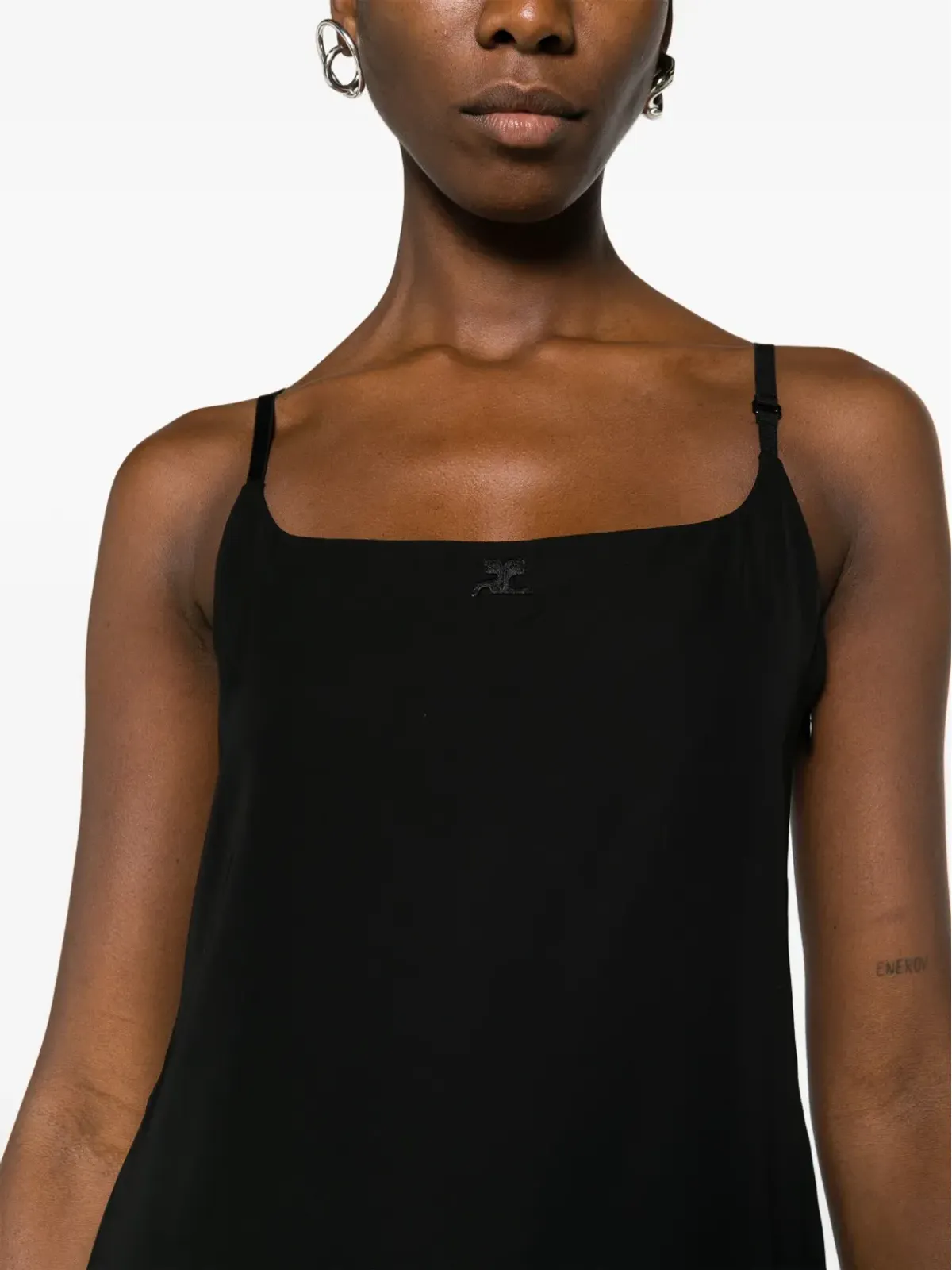 Courrèges ロゴパッチ ミニスリップドレス - 画像5