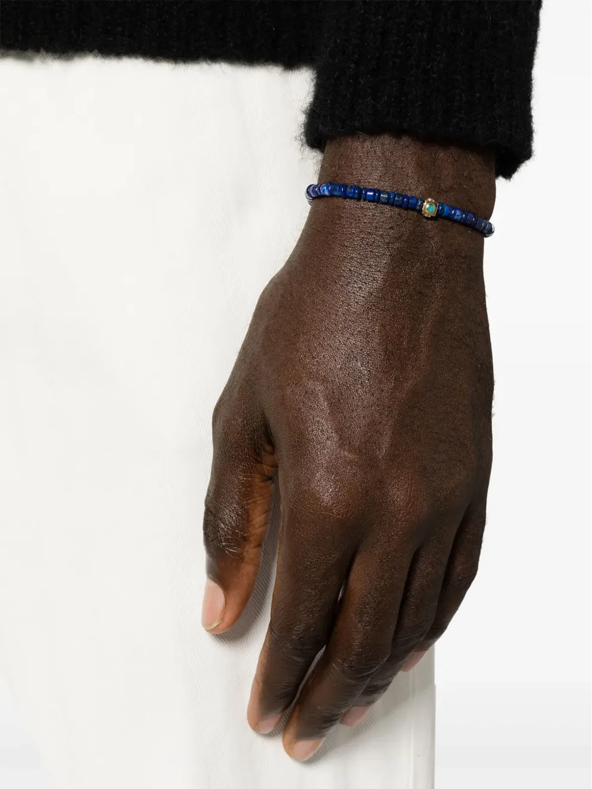 LUIS MORAIS 14K イエローゴールド ラピスラズリ ビーズ ブレスレット ブルー - 画像2