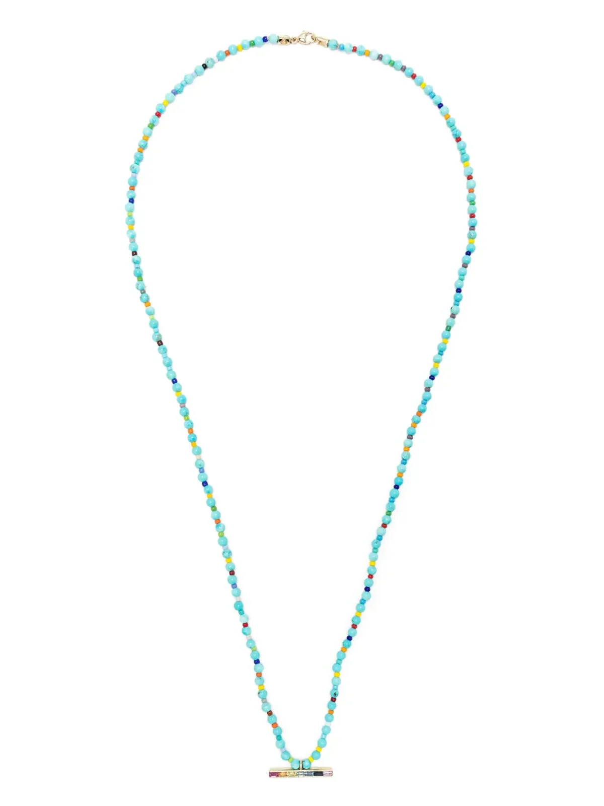 LUIS MORAIS 14kt イエローゴールド T-bar ビーズ ネックレス - 画像3