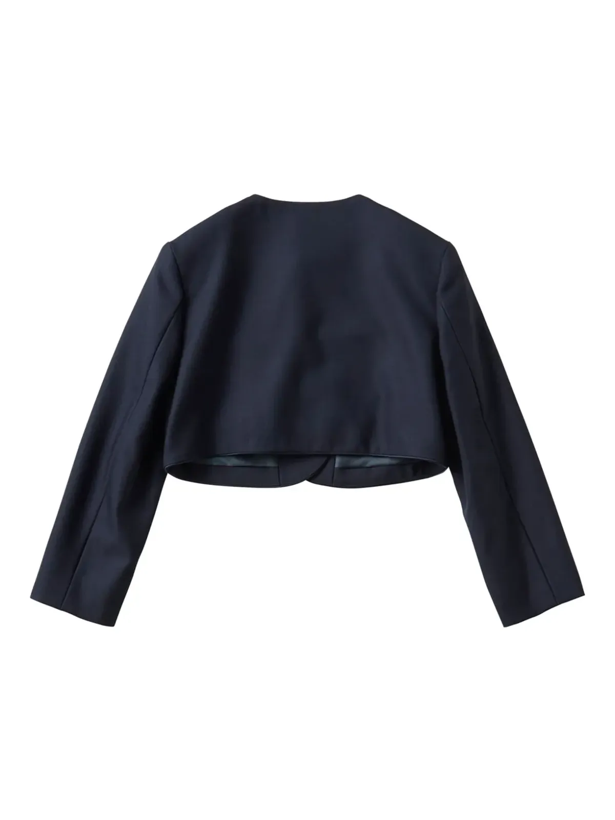 Familiar pleat-detail wool dress - Blue - 画像3