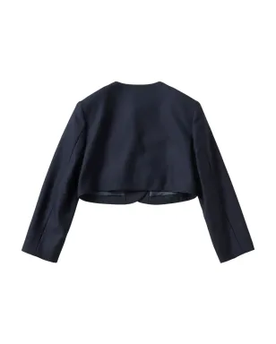 Familiar pleat-detail wool dress - Blue - サムネイル3