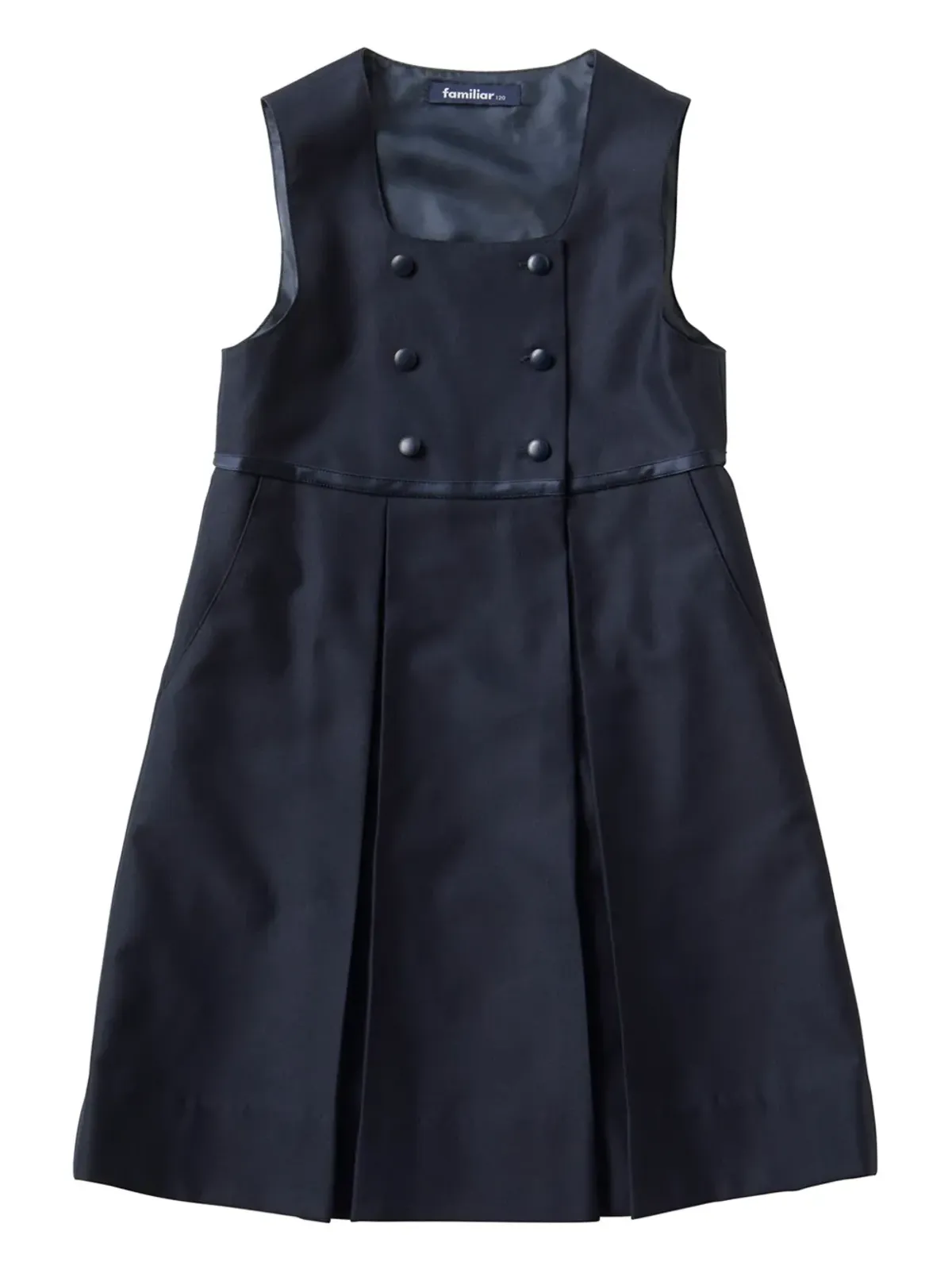 Familiar pleat-detail wool dress - Blue - 画像4