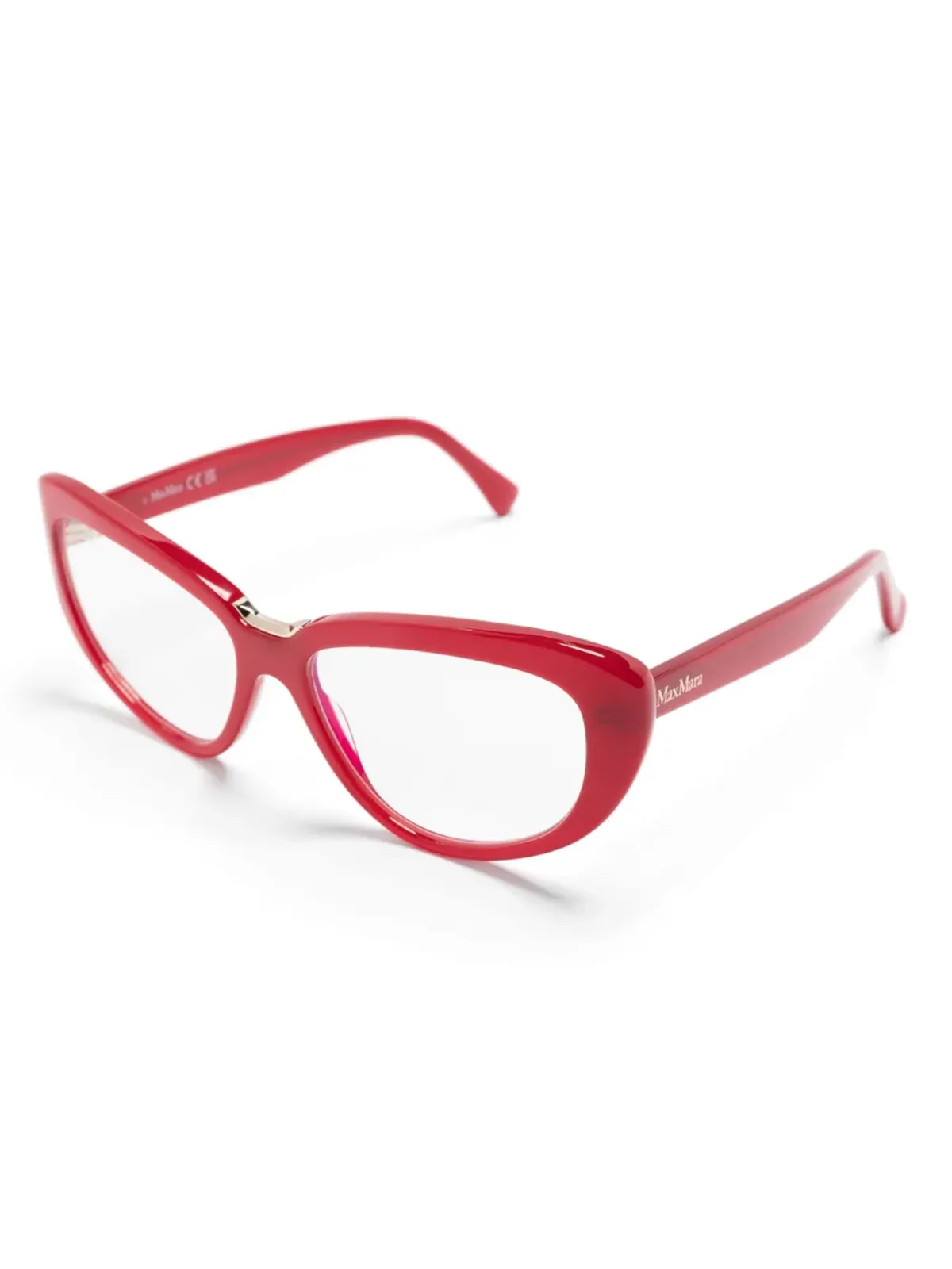 Max Mara Eyewear ロゴ刻印 キャットアイフレーム眼鏡 - レッド - 画像2